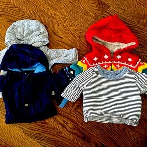 Long sleeve hoodies!  0-3